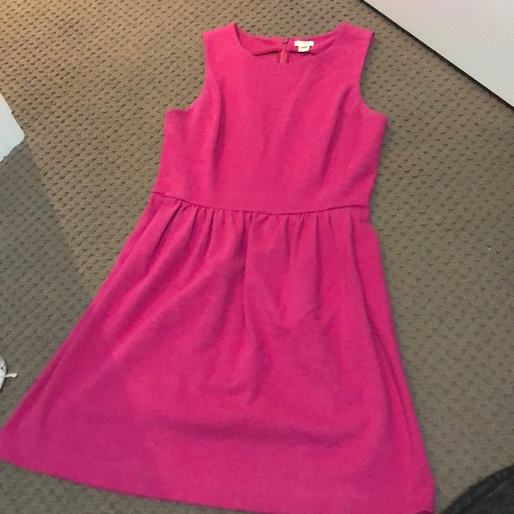 J Crew pink sleeveless fit and flare dress, sz S.